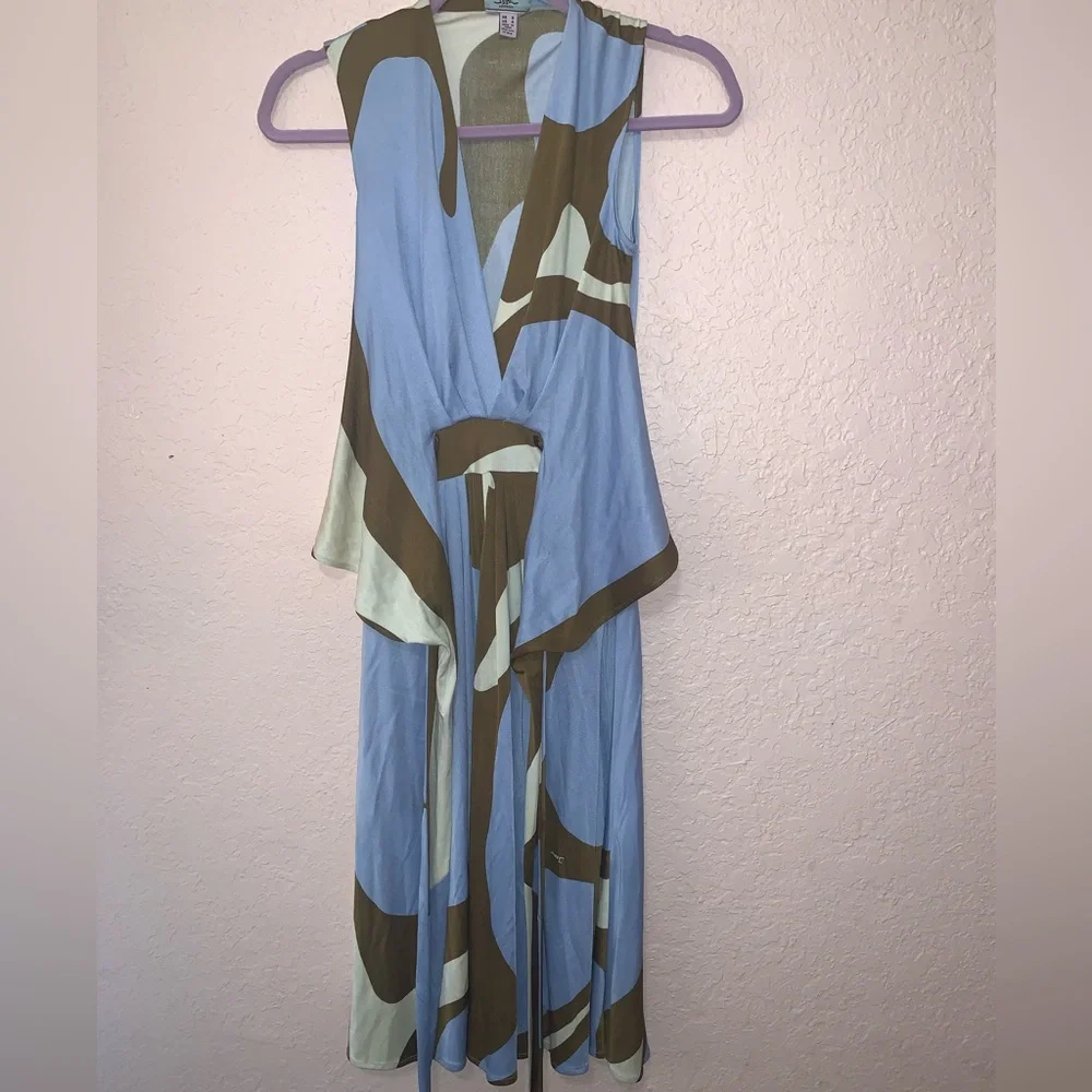 Issa London Navy Silk Jersey Wrap Dress 4